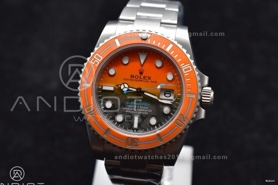 DIW Orange Dial Submariner Edition Black on Orange SS Best Bezel VS3135 VSF Bracelet 1:1 Sandblasted Ceramic 1108